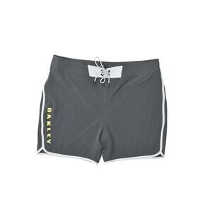 Oakley Men's Gray Swim Shorts Size 40 Polyester Drawstring Solid
